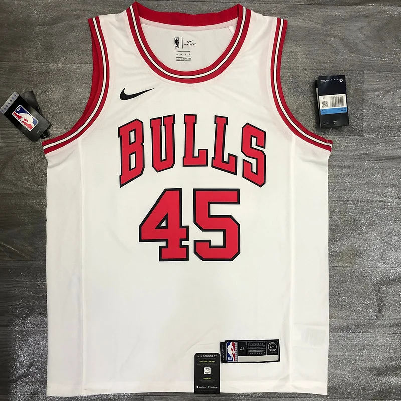 NBA Chicago Bulls Basketball jersey round neck white #45 Jordan