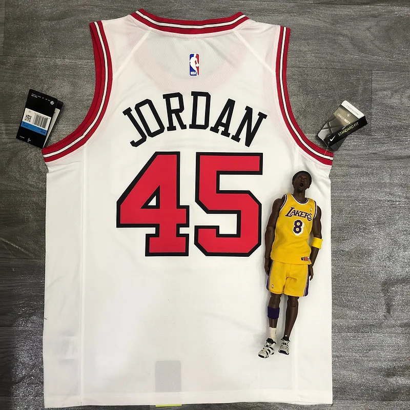 NBA Chicago Bulls Basketball jersey round neck white #45 Jordan