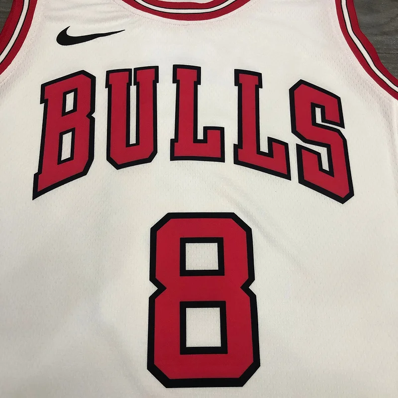 NBA Chicago Bulls Basketball jersey round neck white #8 LAVINE