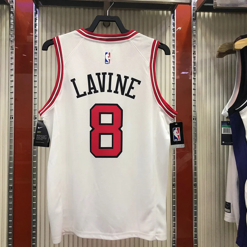 NBA Chicago Bulls Basketball jersey round neck white #8 LAVINE