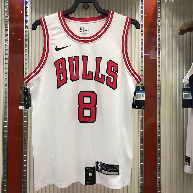 NBA Chicago Bulls Basketball jersey round neck white #8 LAVINE