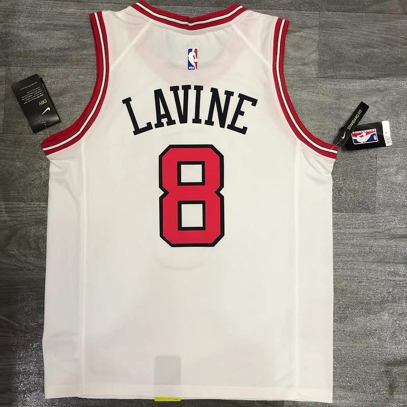 NBA Chicago Bulls Basketball jersey round neck white #8 LAVINE