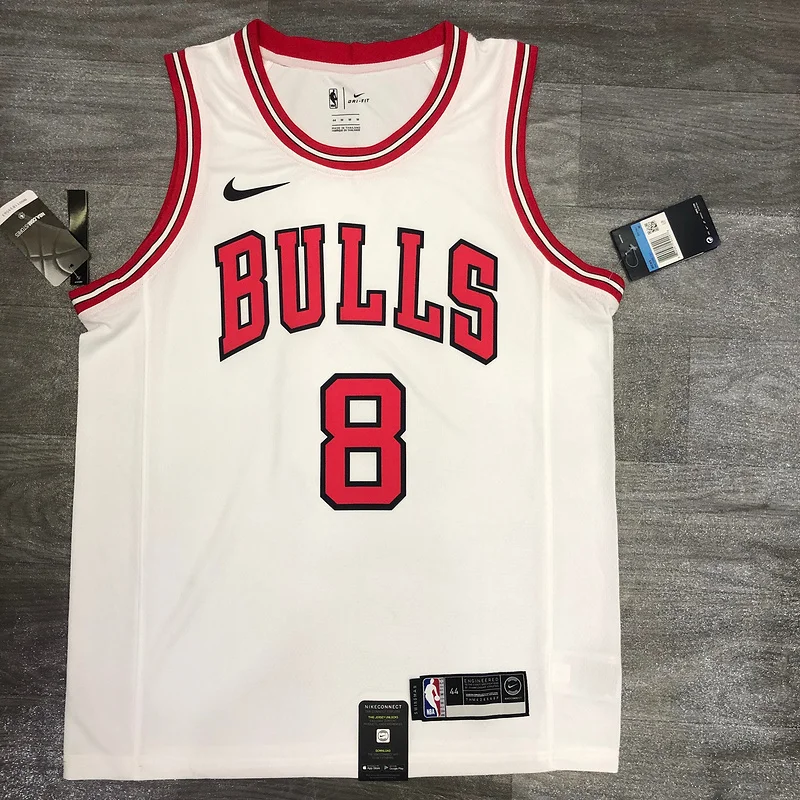 NBA Chicago Bulls Basketball jersey round neck white #8 LAVINE