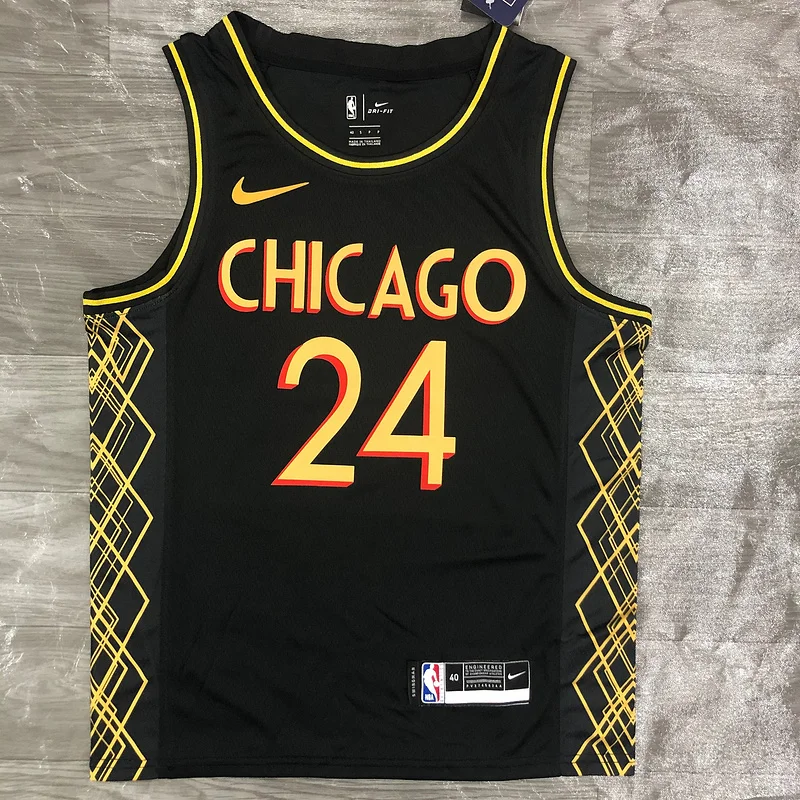 2021 Season NBA Chicago Bulls Basketball jersey City version #24 MARKKANEN