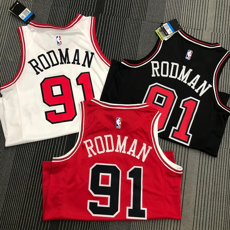 NBA Chicago Bulls Basketball jersey black #91 RODMAN