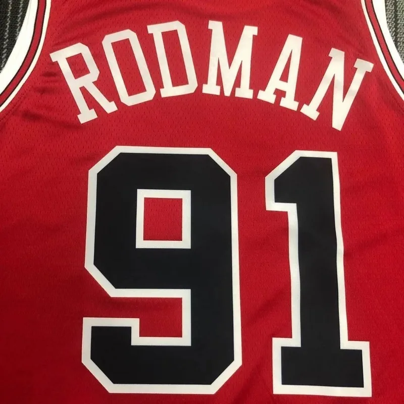 NBA Chicago Bulls Basketball jersey red #91 RODMAN