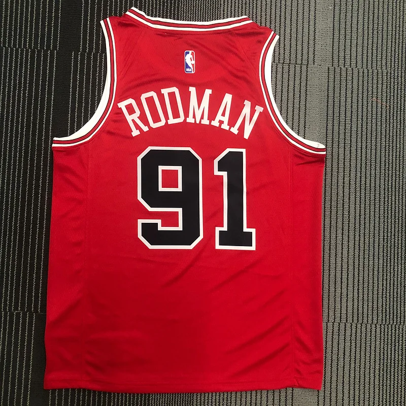 NBA Chicago Bulls Basketball jersey red #91 RODMAN