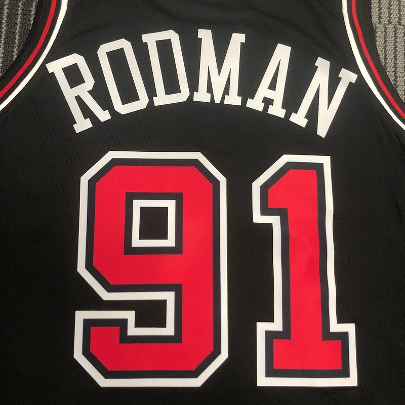 NBA Chicago Bulls Basketball jersey black #91 RODMAN