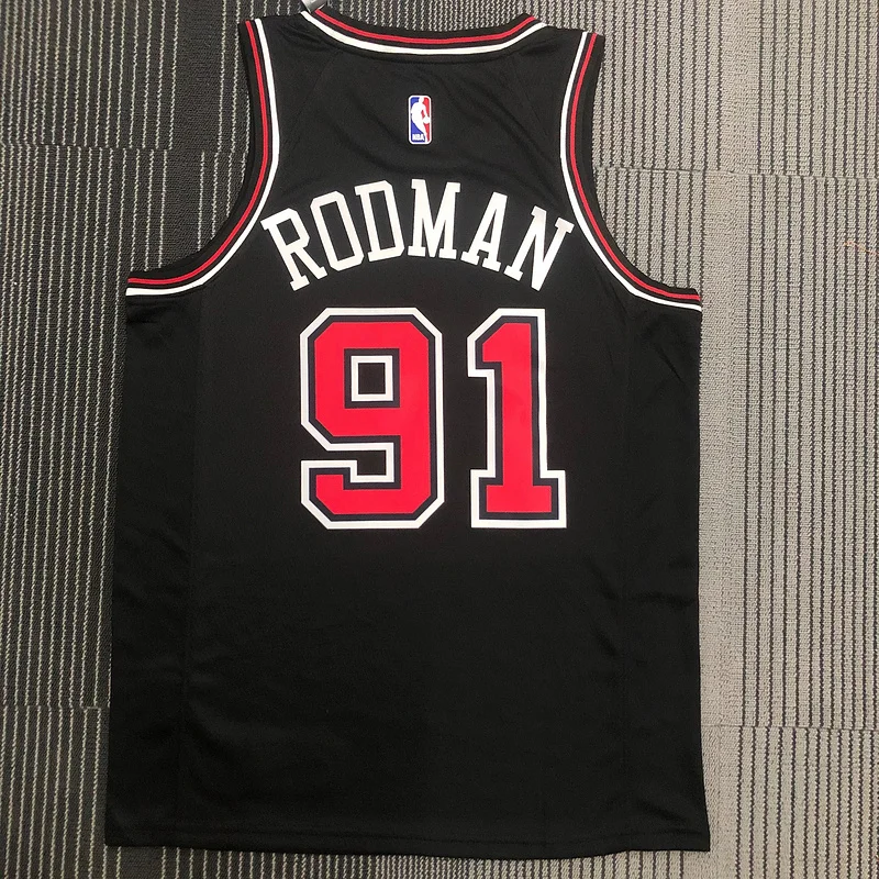 NBA Chicago Bulls Basketball jersey black #91 RODMAN