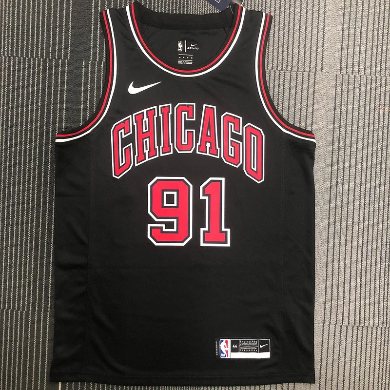 NBA Chicago Bulls Basketball jersey black #91 RODMAN