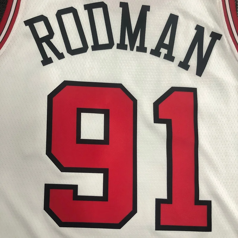 NBA Chicago Bulls Basketball jersey white #91 RODMAN