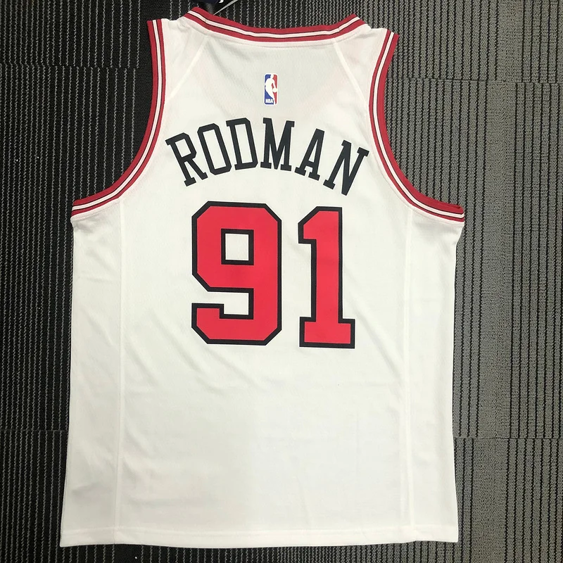 NBA Chicago Bulls Basketball jersey white #91 RODMAN