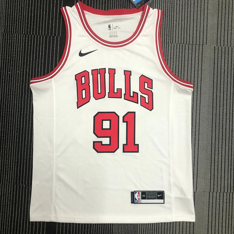 NBA Chicago Bulls Basketball jersey white #91 RODMAN