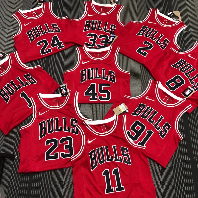 75th Anniversary NBA Chicago Bulls Basketball jersey red #24 MARKKANEN