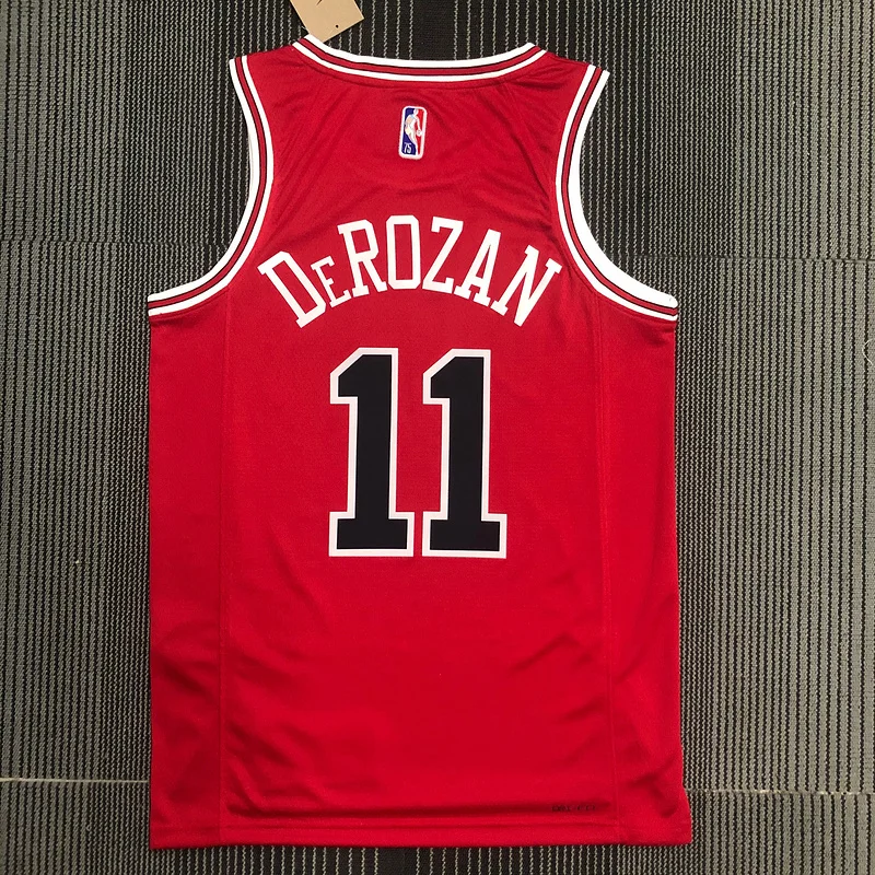 75th Anniversary NBA Chicago Bulls Basketball jersey red #11 DeROZAN