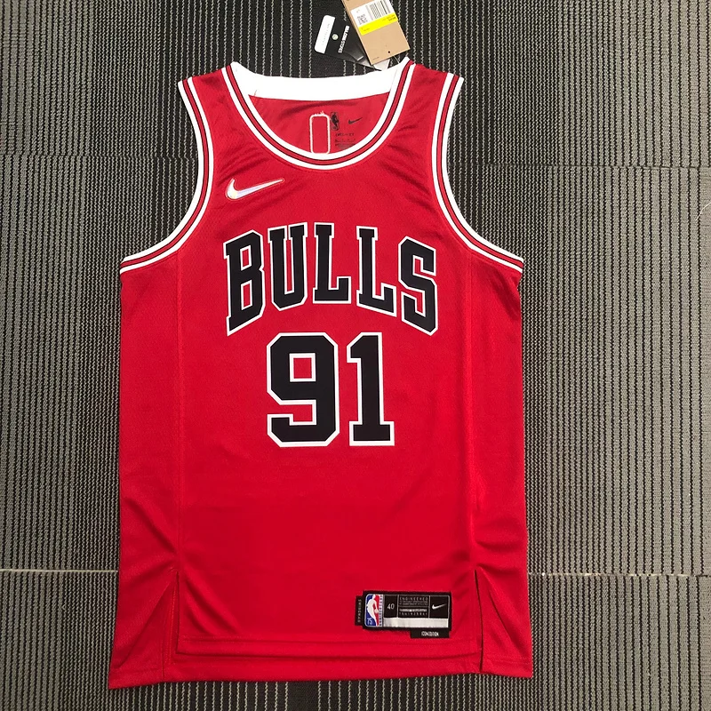 75th Anniversary NBA Chicago Bulls Basketball jersey red #91 RODMAN