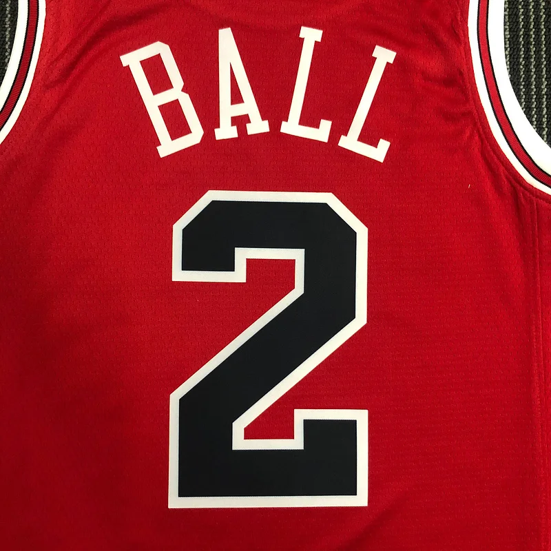 75th Anniversary NBA Chicago Bulls Basketball jersey red #2 BALL