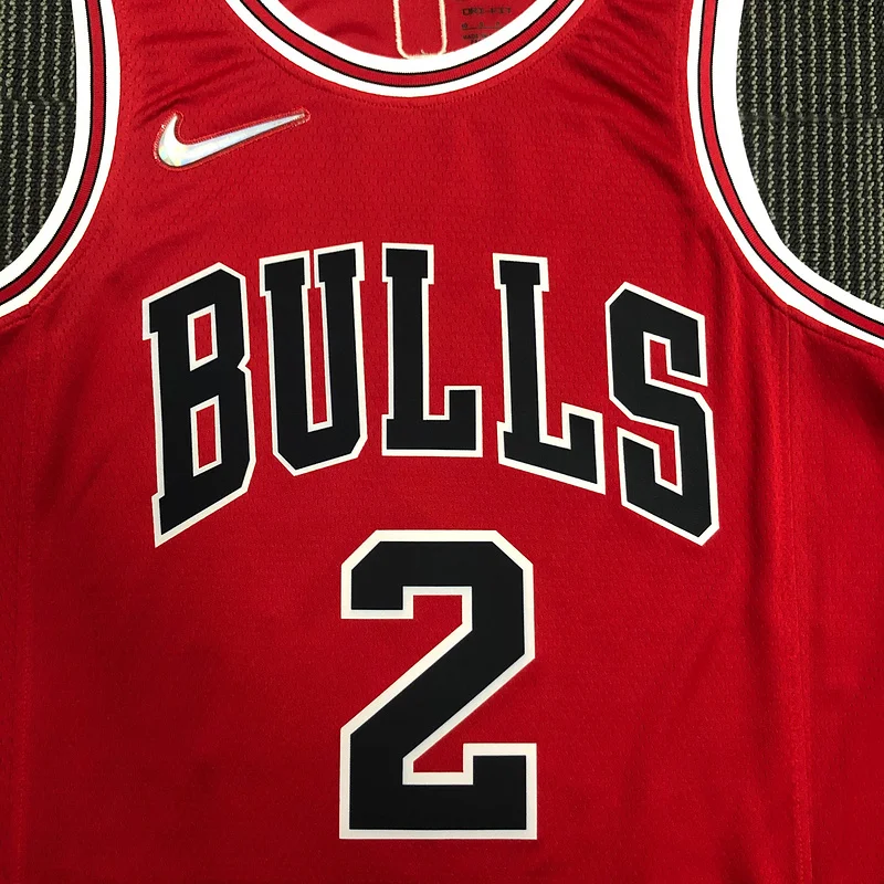 75th Anniversary NBA Chicago Bulls Basketball jersey red #2 BALL