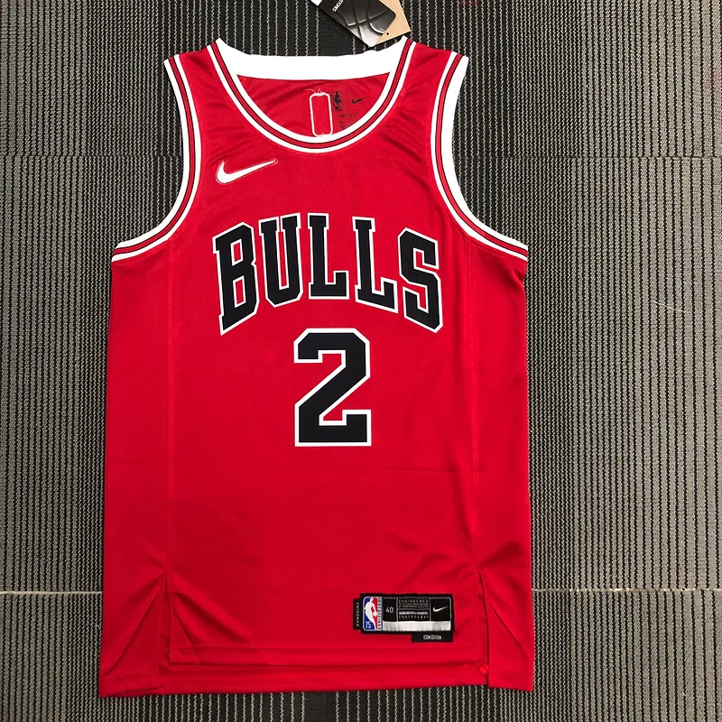 75th Anniversary NBA Chicago Bulls Basketball jersey red #2 BALL