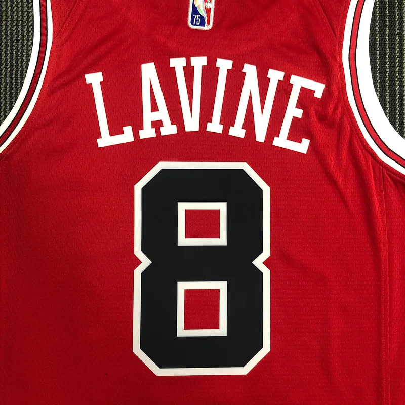 75th Anniversary NBA Chicago Bulls Basketball jersey red #8 LAVINE