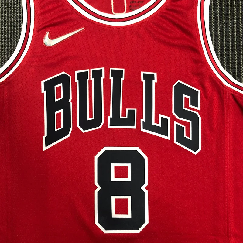 75th Anniversary NBA Chicago Bulls Basketball jersey red #8 LAVINE