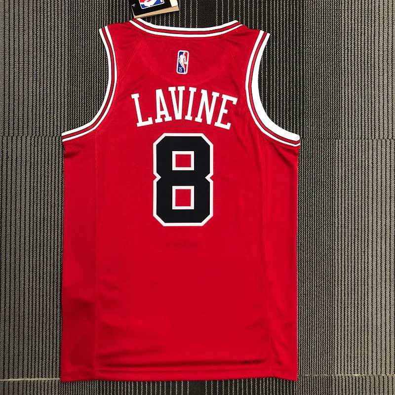 75th Anniversary NBA Chicago Bulls Basketball jersey red #8 LAVINE