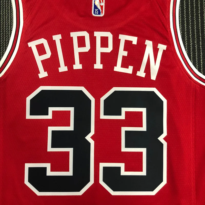 75th Anniversary NBA Chicago Bulls Basketball jersey red #33 PIPPEN