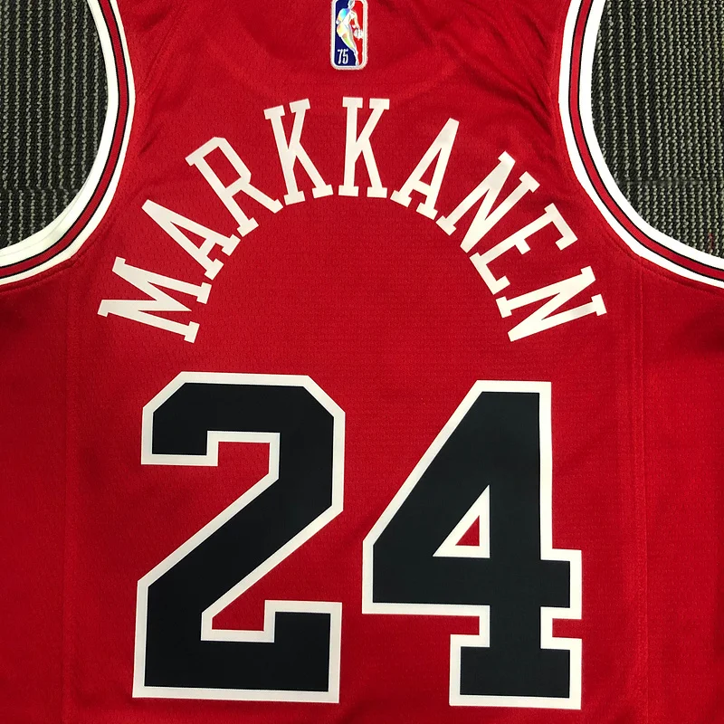 75th Anniversary NBA Chicago Bulls Basketball jersey red #24 MARKKANEN