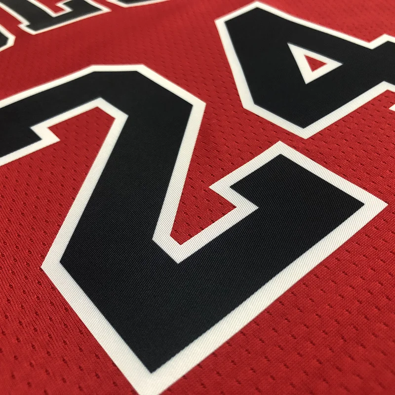 75th Anniversary NBA Chicago Bulls Basketball jersey red #24 MARKKANEN