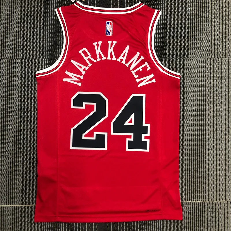 75th Anniversary NBA Chicago Bulls Basketball jersey red #24 MARKKANEN