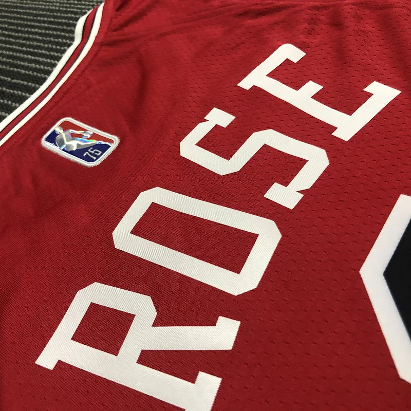 75th Anniversary NBA Chicago Bulls Basketball jersey red #1 ROSE