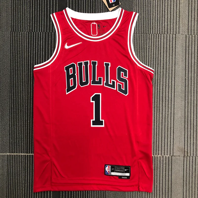 75th Anniversary NBA Chicago Bulls Basketball jersey red #1 ROSE