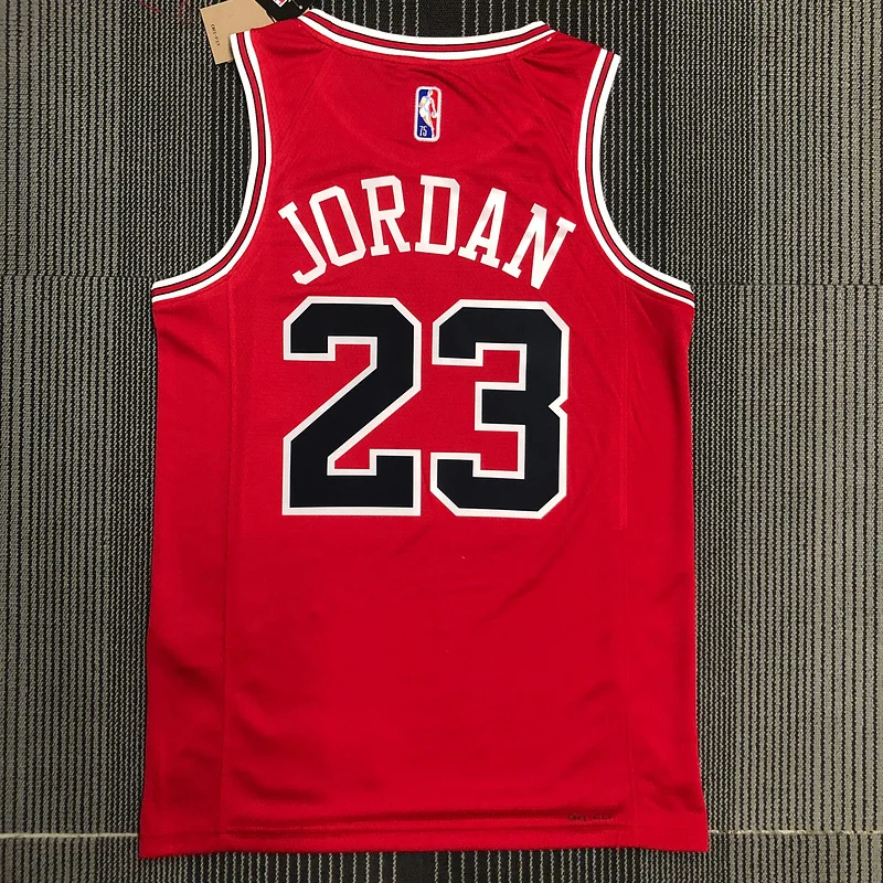 75th Anniversary NBA Chicago Bulls Basketball jersey red #23 Jordan