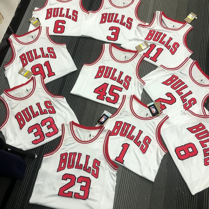 75th Anniversary NBA Chicago Bulls Basketball jersey white #2 BALL