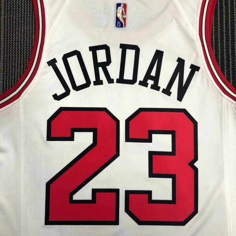 75th Anniversary NBA Chicago Bulls Basketball jersey white #23 Jordan