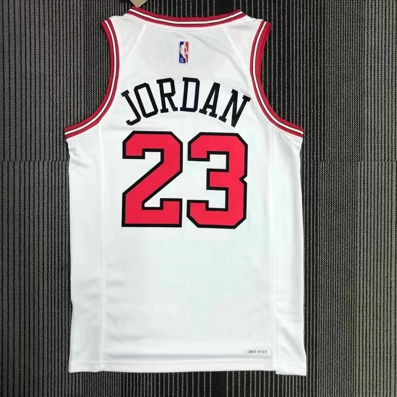 75th Anniversary NBA Chicago Bulls Basketball jersey white #23 Jordan