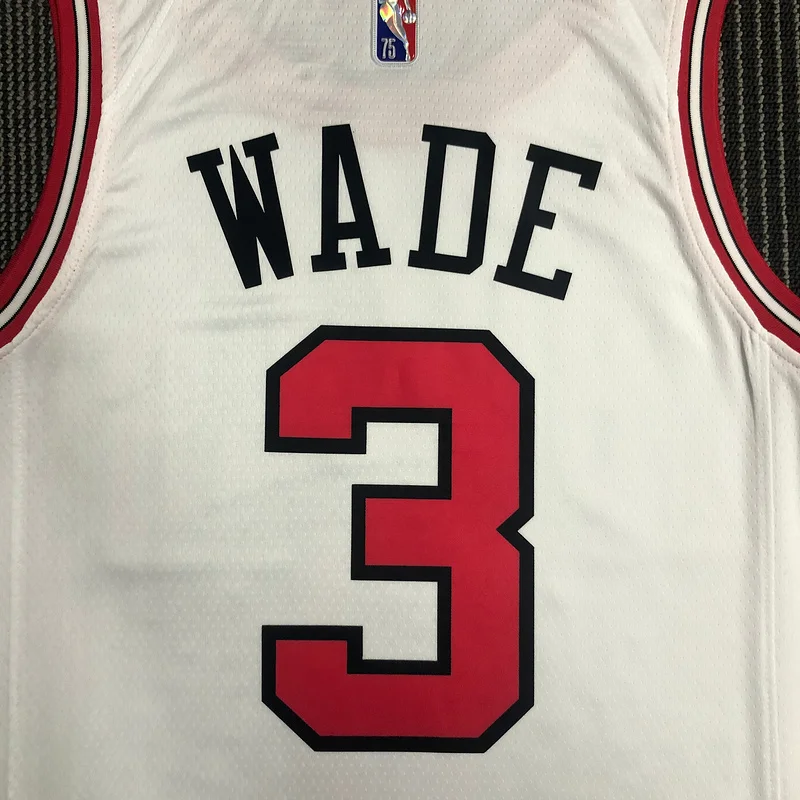 75th Anniversary NBA Chicago Bulls Basketball jersey white #3 WADE