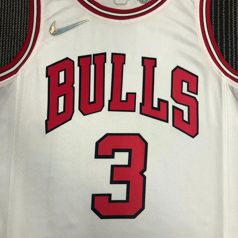 75th Anniversary NBA Chicago Bulls Basketball jersey white #3 WADE