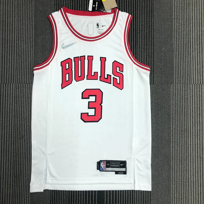 75th Anniversary NBA Chicago Bulls Basketball jersey white #3 WADE