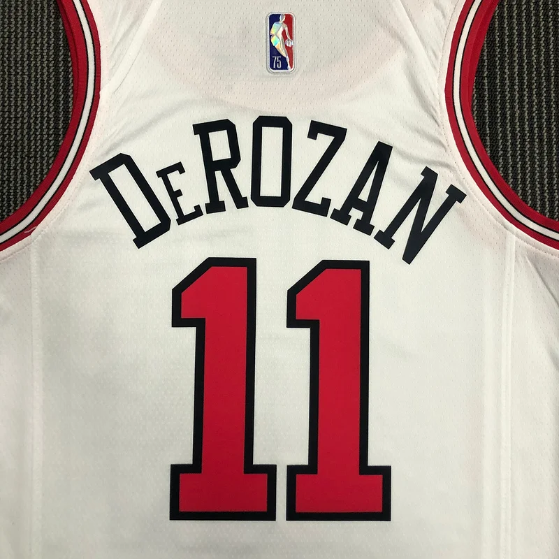 75th Anniversary NBA Chicago Bulls Basketball jersey white #11 DeROZAN