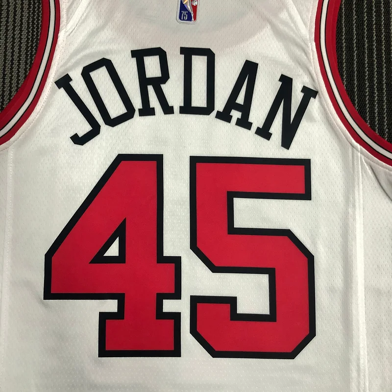 75th Anniversary NBA Chicago Bulls Basketball jersey white #45 Jordan