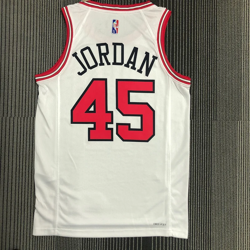 75th Anniversary NBA Chicago Bulls Basketball jersey white #45 Jordan