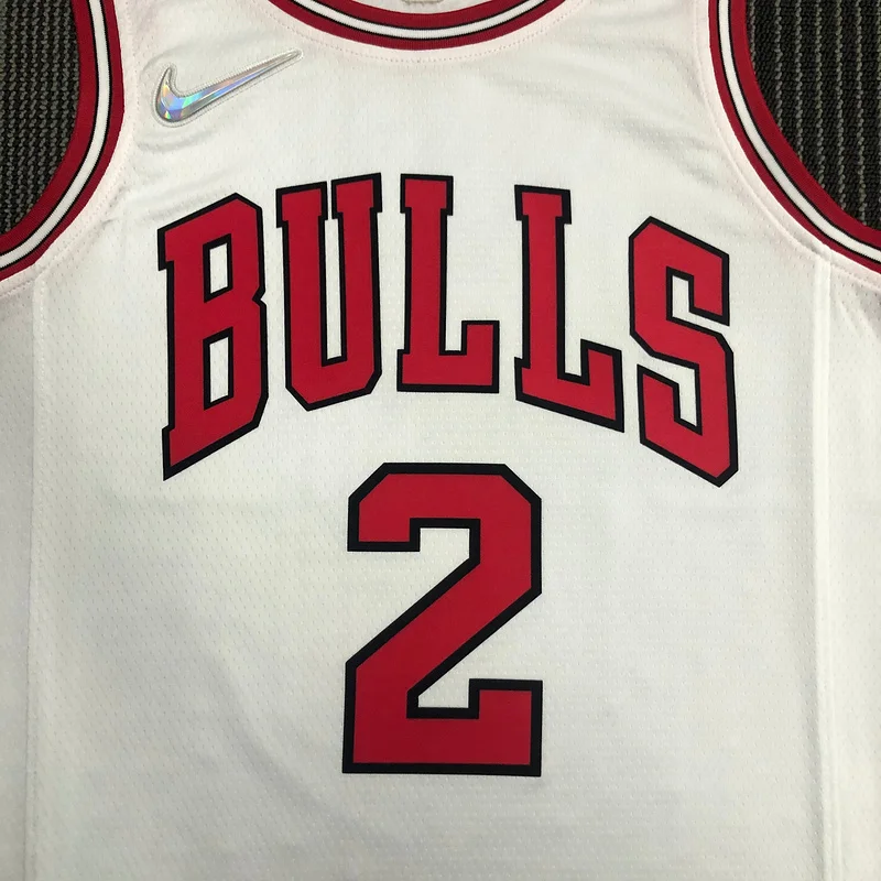 75th Anniversary NBA Chicago Bulls Basketball jersey white #2 BALL