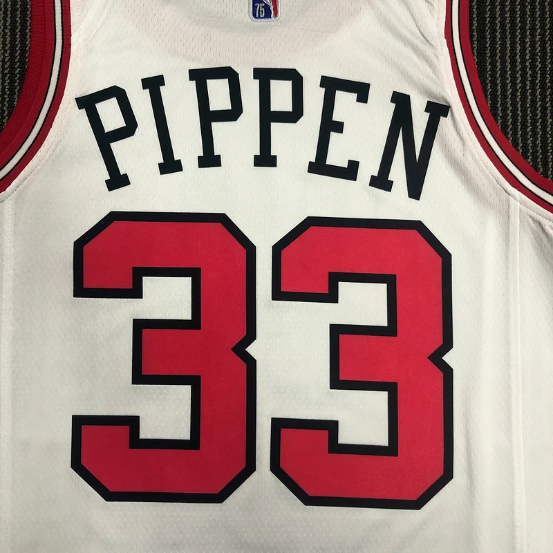 75th Anniversary NBA Chicago Bulls Basketball jersey white #33 PIPPEN