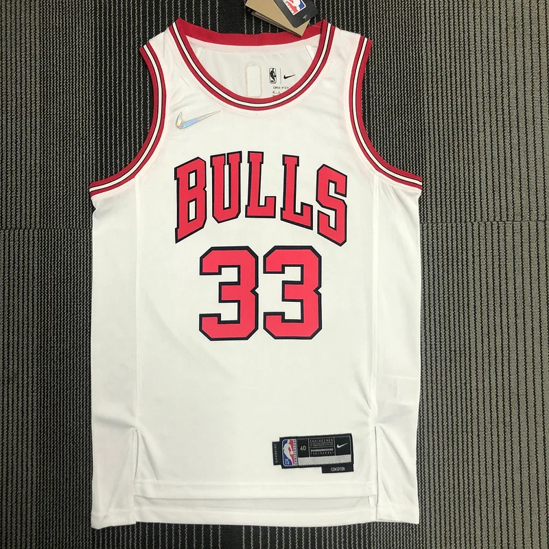 75th Anniversary NBA Chicago Bulls Basketball jersey white #33 PIPPEN