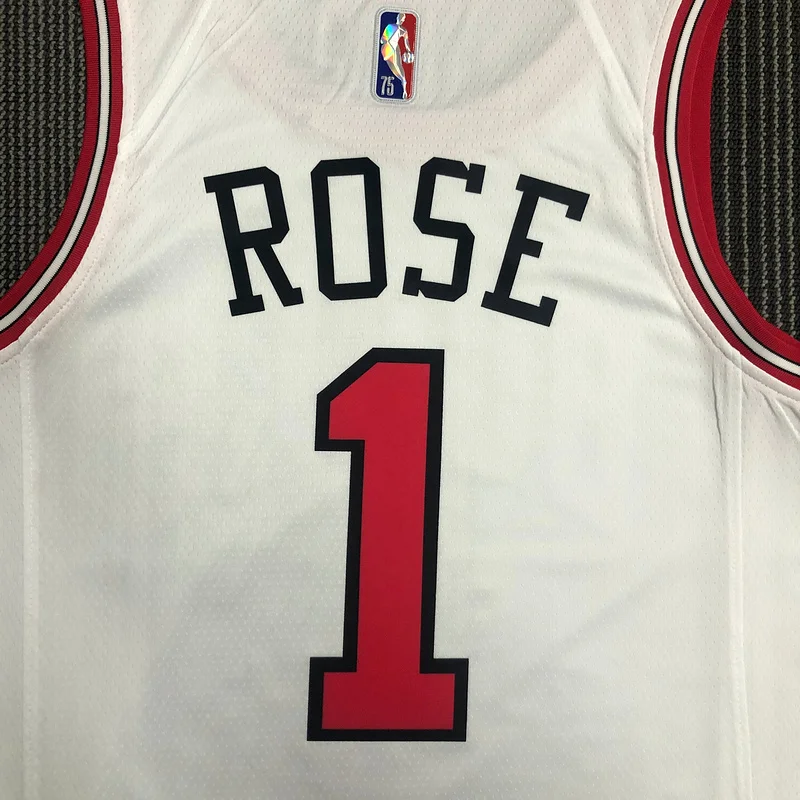 75th Anniversary NBA Chicago Bulls Basketball jersey white #1 ROSE