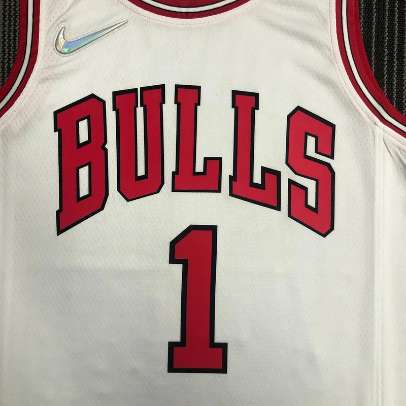 75th Anniversary NBA Chicago Bulls Basketball jersey white #1 ROSE