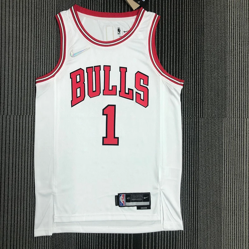 75th Anniversary NBA Chicago Bulls Basketball jersey white #1 ROSE