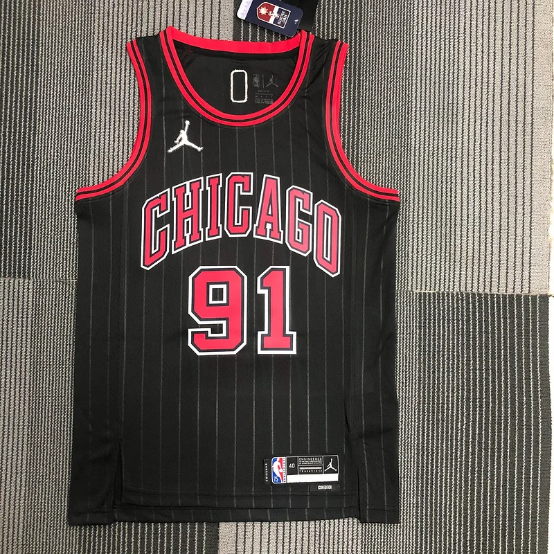 75th Anniversary NBA Chicago Bulls Basketball jersey Flyer style #91 RODMAN