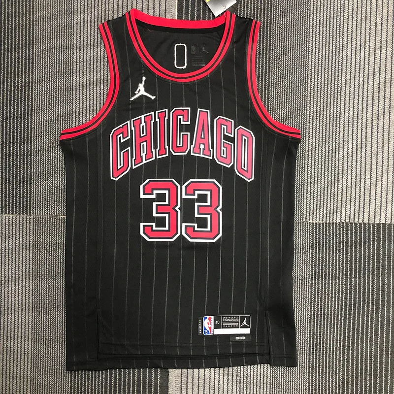 75th Anniversary NBA Chicago Bulls Basketball jersey Flyer style #33 PIPPEN